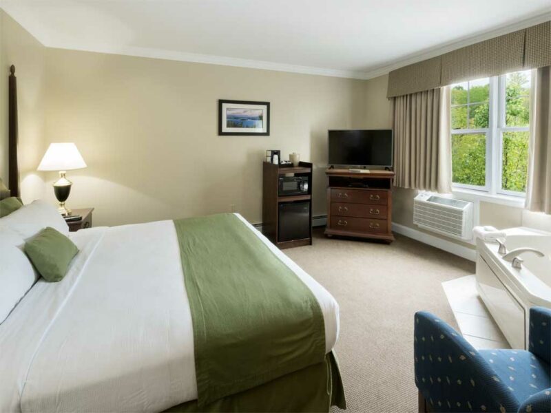 Relax in a King sized bed in the large hotel style suite